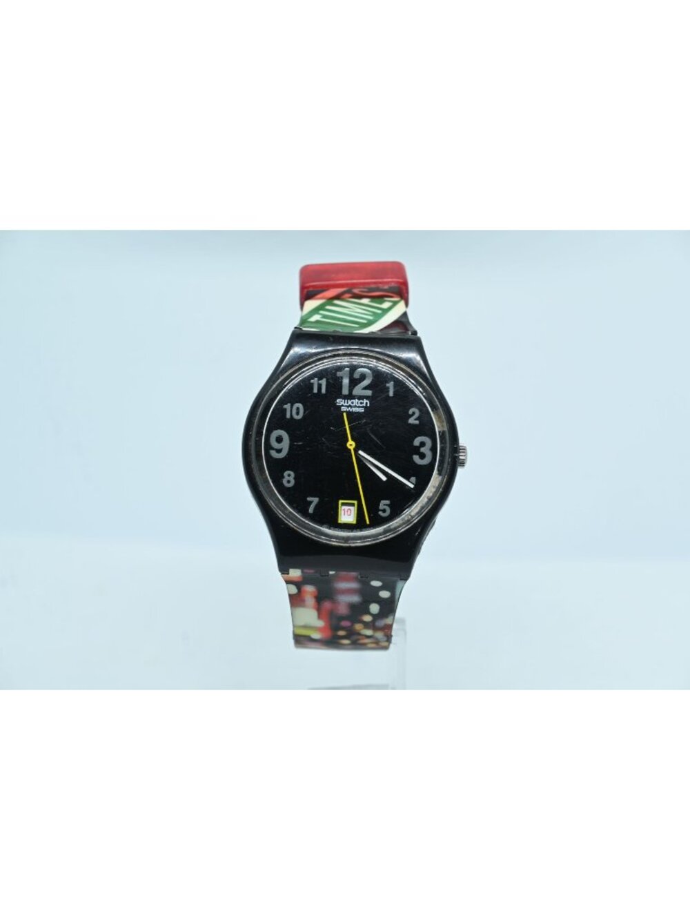 Swatch Gent Sign Of The Times Watch GZ409 Times Square NYC Graphic Date Unisex
